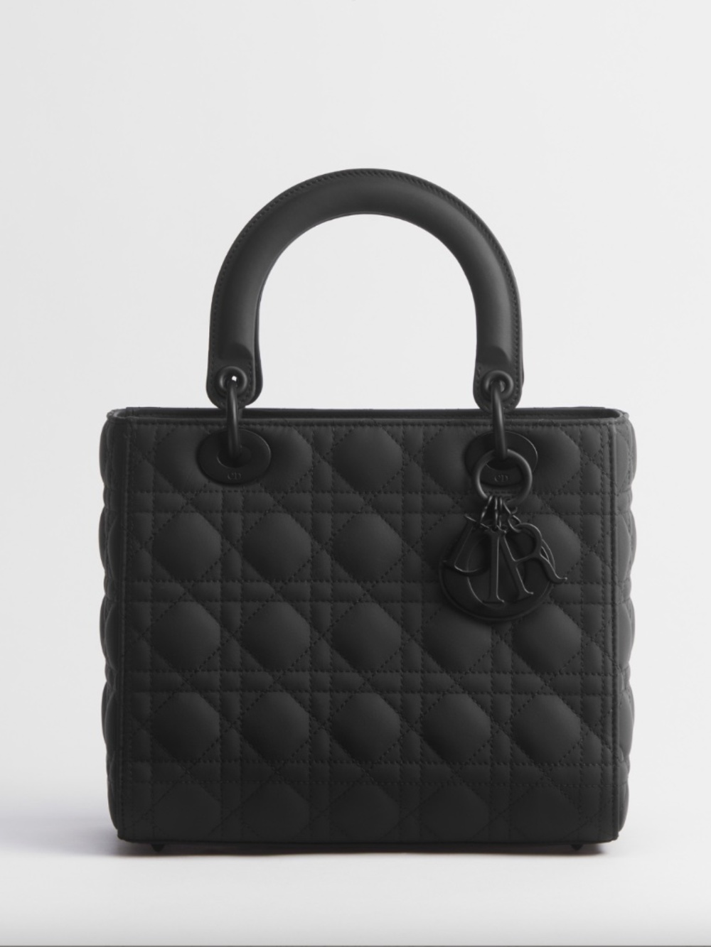 Medium Lady Dior Bag Black Ultramatte Cannage Calfskin